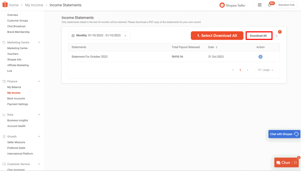 Checking Income Statements | MY Seller Education [Shopee]